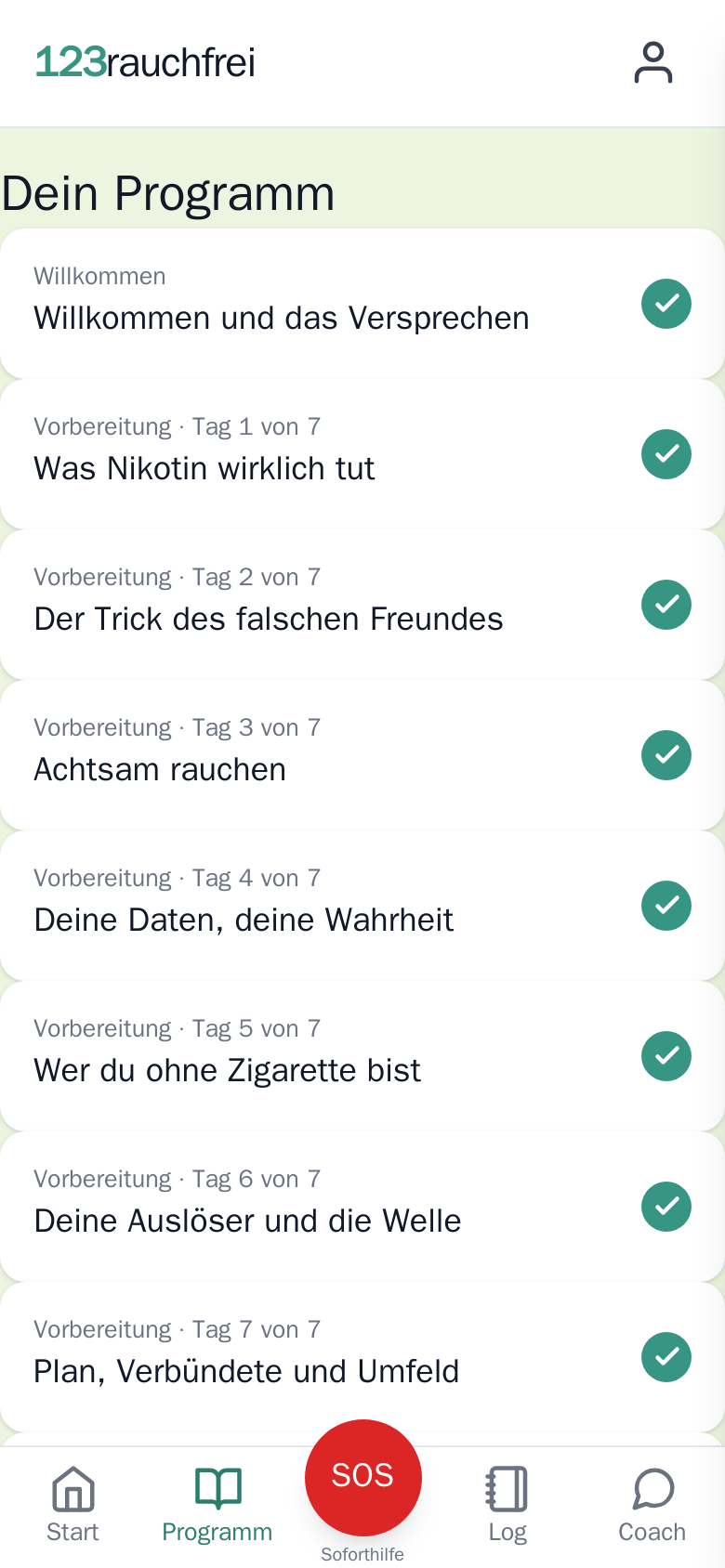 Der 35-Tage-Plan mit abgeschlossenen Tagen